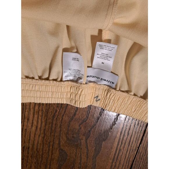 Alfred Dunner Women’s Size 16 Yellow Pleated Pants Elastic Waist Pockets - Picture 2 of 4